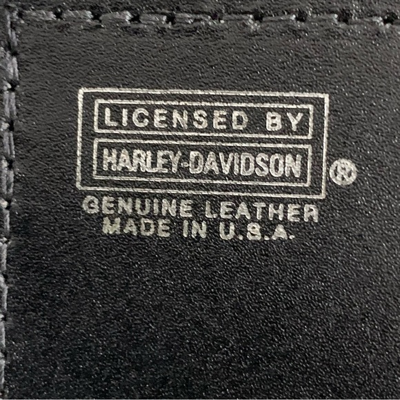 Vintage Harley Davidson Motorcycles Black Genuine Leather Wallet Made in USA - Picture 5 of 13